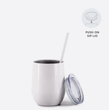 Sublimation Wine Tumbler - 12 oz Stainless Sublimation Ready Wine Tumbler