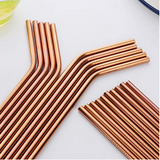 Rose Gold Stainless Steel Drinking Straw - Reusable Rose Gold Straw