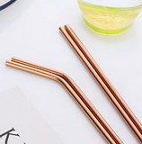 Rose Gold Stainless Steel Drinking Straw - Reusable Rose Gold Straw