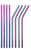 Rainbow Stainless Steel Reusable Straw - Straight or Bent style