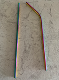 Rainbow Stainless Steel Reusable Straw - Straight or Bent style