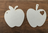 Apple Acrylic Keychain Blanks - Set of 5 2.5" Diameter