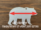 Bear Acrylic Keychain Blanks - Set of 5 3" Diameter