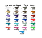 Adhesive Vinyl, Craft Vinyl - 12x12" Glitter Adhesive Vinyl Permanent Outdoor Vinyl Oracal 651 Equivalent FDC 3700 Ultra Metallic & GT Ultra Metallic Glitter Vinyl 12x12" Sheets.