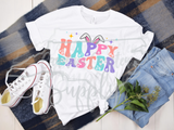 Retro Happy Easter PNG Easter Bunny Sublimation Design