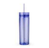Skinny Tumbler - 16 Ounce Skinny Double Wall Tumbler - BPA Free Acrylic Tumbler.