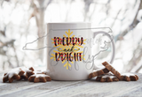 Christmas Sublimation Design - Buffalo Plaid Christmas PNG Merry & Bright Snowflake Shirt Design Christmas Mug Design Christmas Shirt Design