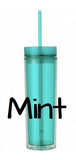 Blank Skinny Tumbler 16 oz Double Wall BPA Free Acrylic Tumbler, Personalize Monogram Tumblers, Blank Tumblers.